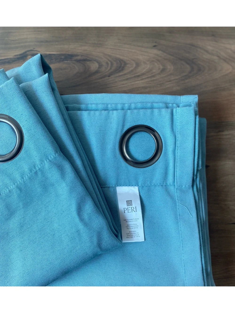 Peri Turquoise Grommet Curtain Panel - Turquoise